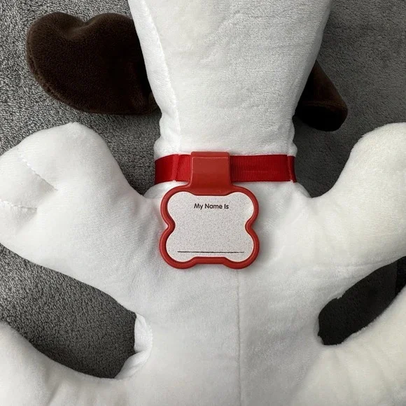 Pound Puppies Plush 17" White w/ Brown Spots, 2019 Hasbro Basic Fun Stuffed Dog - Picture 10 of 13